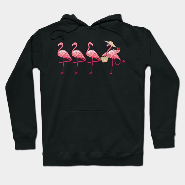 Womens Summer Flamingo Lady Funny Summer Holiday Hoodie by cruztdk5